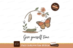 Caterpillar chrysalis butterfly flowers branch Product Image 1