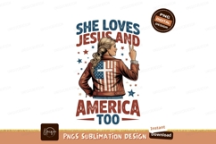 Patriotic Woman Christian American Pride flag leather Product Image 1