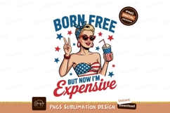 Patriotic woman with drink and stars image Product Image 1