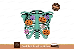 Skeleton pumpkins flowers halloween orange Product Image 1