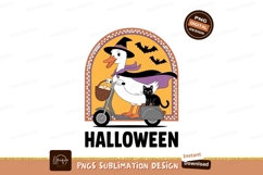 Witch duck riding scooter with black cat basket Product Image 1