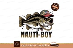 Bass fish wearing hat and chain fishing sunglasses Product Image 1