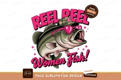 Bass fish wearing sunglasses and hat fishing heart Product Image 1