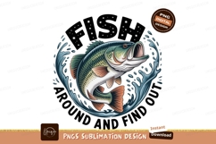 Jumping bass fish splashing water image Product Image 1