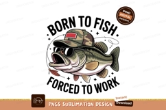 Bass Fishing Cool Fish With Sunglasses And Camo Hat Product Image 1