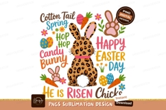 Leopard print bunny with easter eggs and carrots spring Product Image 1