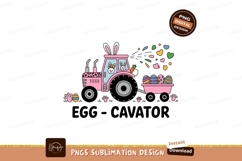 Pink tractor carrying easter eggs with bunnies bunny Product Image 1