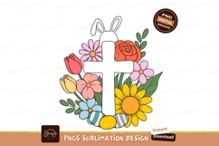 Floral cross with bunny ears and easter eggs image Product Image 1
