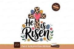 Leopard Print Cross Heart Easter Eggs Floral Wreath Product Image 1