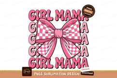Girl Mama Pink Bow Sublimation Png Product Image 1