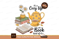 Yellow teapot and books with flowers autumn candle Product Image 1