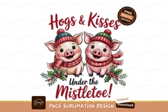 Festive pigs wearing winter hats and scarves image Product Image 1