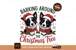Festive dogs wearing santa hats and scarves christmas Product Image 1