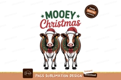 Festive Cows Christmas Holiday Celebration santa Product Image 1