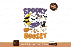 Spooky Goosey Halloween Witch broom moon Product Image 1