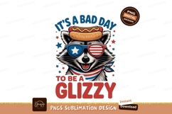 Raccoon wearing sunglasses and hot dog hotdog bandana Product Image 1