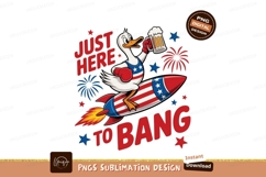 Patriotic duck riding rocket with beer american Product Image 1