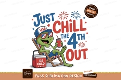 Frog chilling with drink and ice chest image Product Image 1