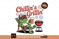 Frog chilling grilling beer sausages chair Product Image 1