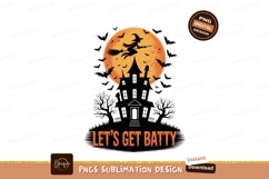 Witch flying over haunted house full moon halloween Product Image 1
