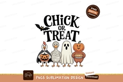 Chick or Treat Halloween Animals pumpkin ghost Product Image 1