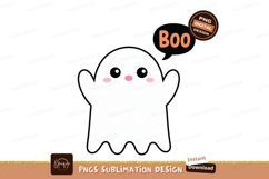 Cute ghost saying boo halloween character Product Image 1