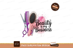 Hairdresser tools pink purple brush scissors combs Product Image 1