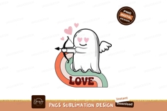 Cute ghost cupid with bow and arrow love hearts Product Image 1