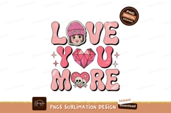 Love You More Pink Hearts Skulls image Product Image 1