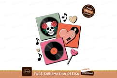 Skull roses heart vinyl records image Product Image 1