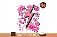 Pink glitter lightning bolt disco ball hearts image Product Image 1