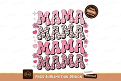 Mama Leopard Pink Gingham Hearts Flowers image Product Image 1