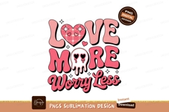 Love More Worry Less Heart Design image Product Image 1