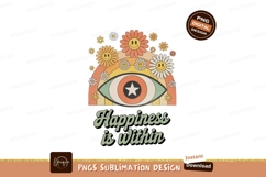 Smiley flowers eye rainbow retro groovy Product Image 1