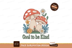 Happy Mushrooms With Flowers And Text nature cute Product Image 1