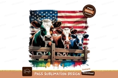 American Cows Patriotic United States Flag PNG Product Image 1