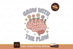 Brain flowers growing with text growth psychology Product Image 1