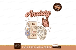 Skeleton hand touches anxiety switch with butterfly Product Image 1