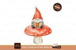 Gnome reading book on mushroom image Product Image 1
