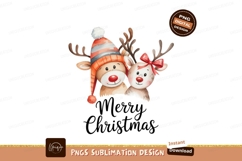 Adorable reindeer couple festive greeting christmas Product Image 1
