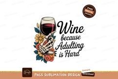 Skeleton hand holding wine glass with flowers image Product Image 1