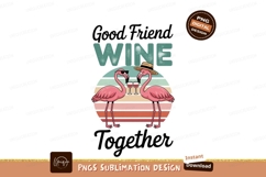 Flamingos wine sunglasses hat retro Product Image 1