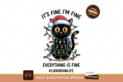 Black cat tangled in Christmas lights image Product Image 1