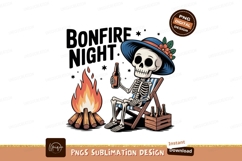 Skeleton enjoying bonfire with beer night Product Image 1