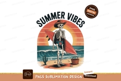 Skeleton surfer beach sunset surfboard Product Image 1
