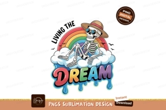 Skeleton Relaxing on Cloud with Rainbow dream Product Image 1