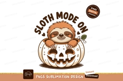 Sloth inside carved pumpkin halloween cute Product Image 1