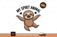 Happy sloth with outstretched arms animal cartoon Product Image 1