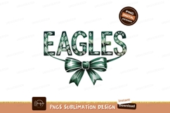Green Watercolor Eagles Text Ribbon Decoration PNG Product Image 1