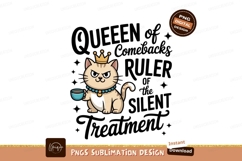 Regal feline enjoying morning coffee king crown Product Image 1